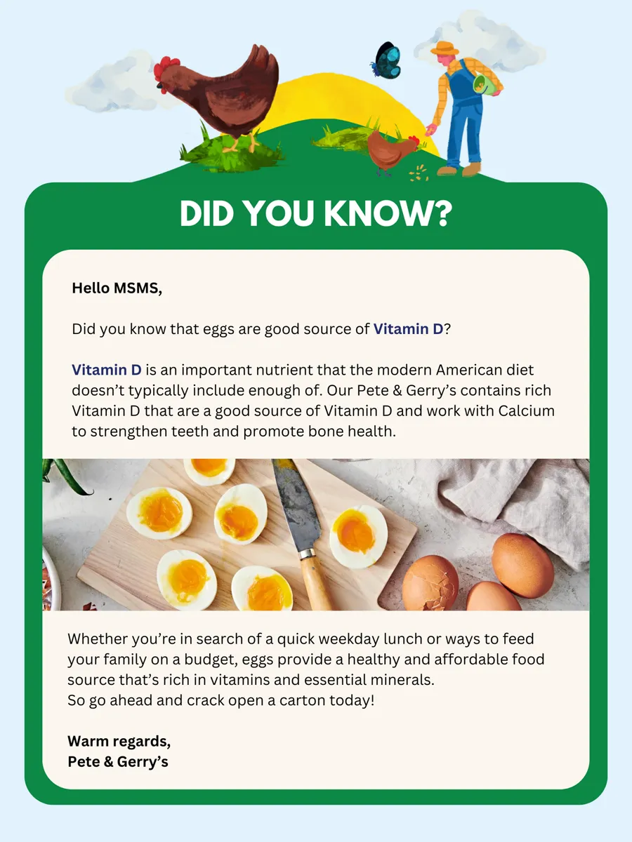 Did you know email about the vitamins in eggs.